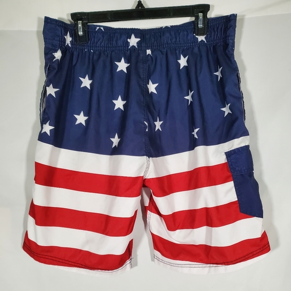 BIOWORLD AMERICAN FLAG PATRIOTIC FOURTH OF JULY SWIM TRUNK BOARD SHORT MENS XL - Picture 3 of 6